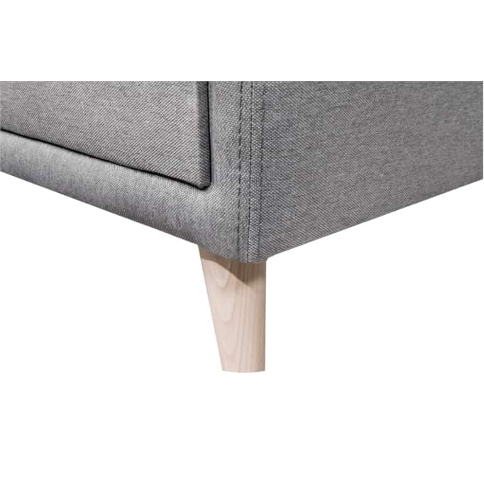 FORTY - Canapé d'angle fixe convertible en tissu et pieds bois