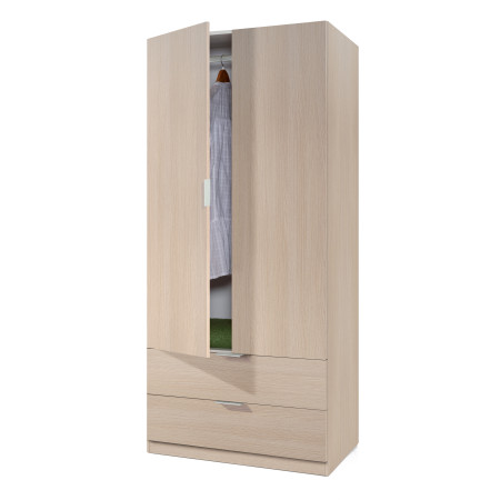 FOARM - Armoire penderie 2 portes + 2 tiroirs L81 x H180 cm