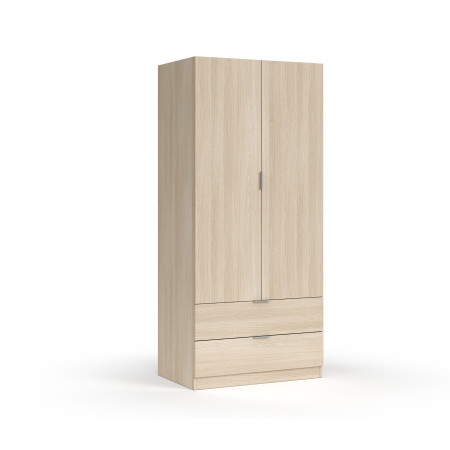 FOARM - Armoire penderie 2 portes + 2 tiroirs L81 x H180 cm