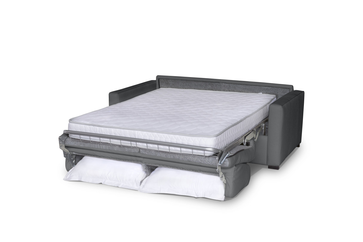 DYLAN PREMIUM - Canapé convertible système couchage express matelas 17cm 3 places en cuir