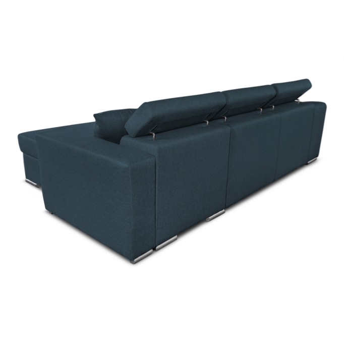 STILO - Canapé d'angle réversible, convertible avec coffre et 2 poufs en tissu