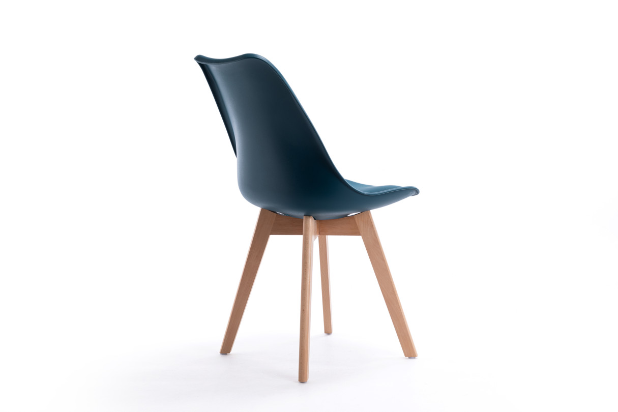 Les Tendances - Chaise scandinave gris assise coussin simili cuir