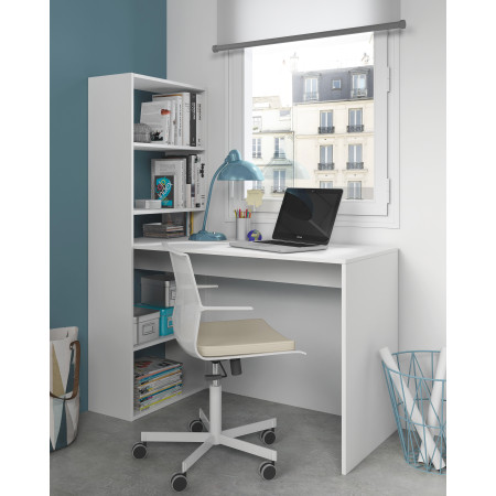 Bureau réversible avec étagère de rangement L120 cm