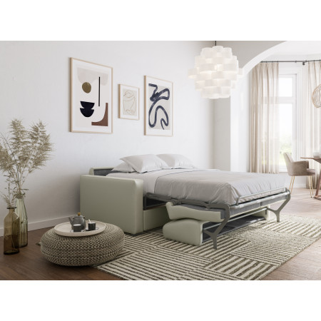 DYLAN PREMIUM - Canapé convertible système couchage express matelas 17cm 3 places en cuir