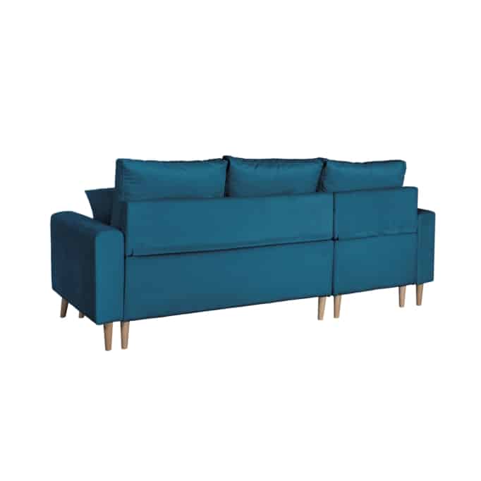 ARTIKV - Canapé d'angle scandinave convertible réversible avec coffre en velours