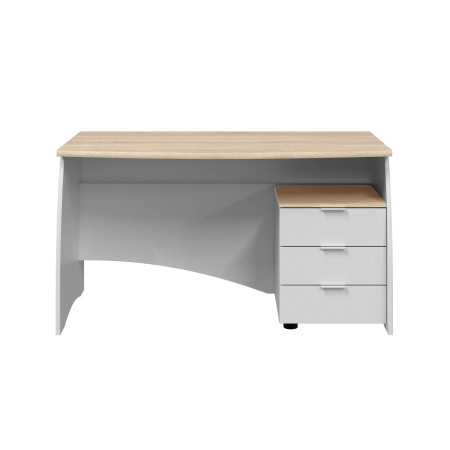 FOBUR - Bureau avec caisson de 3 tiroirs L 136cm