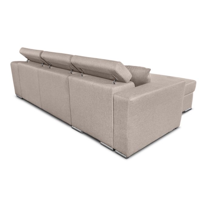 STILO - Canapé d'angle réversible, convertible avec coffre et 2 poufs en tissu