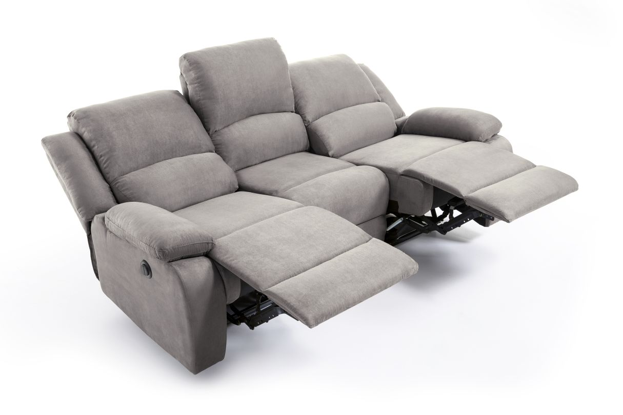9121 - Ensemble canapé relax électrique 3 places + fauteuil releveur en microfibre