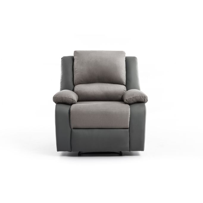 9121 - Ensemble canapé relax manuel 3 places + fauteuil manuel en microfibre et simili