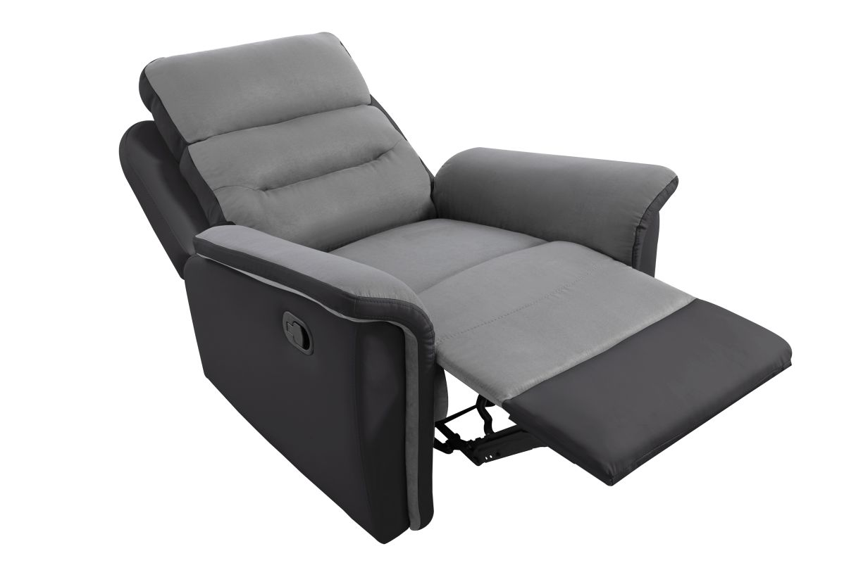 9222 - Ensemble canapé relax manuel 3 places + fauteuil manuel en microfibre et simili