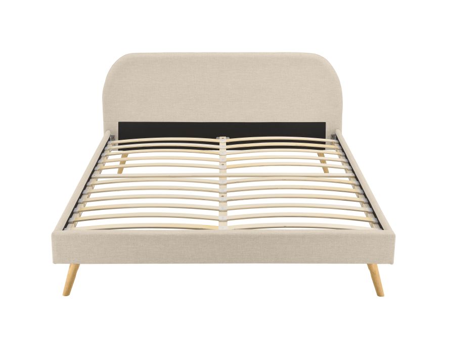 SOMN - Cadre de lit scandinave avec tête de lit et sommier à lattes en tissu