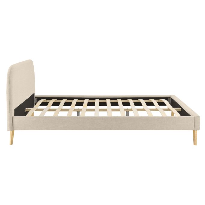 SOMN - Cadre de lit scandinave avec tête de lit et sommier à lattes en tissu