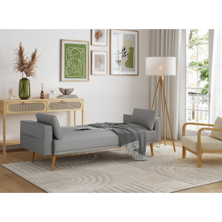 DIANA - Canapé droit 3 places scandinave convertible en tissu