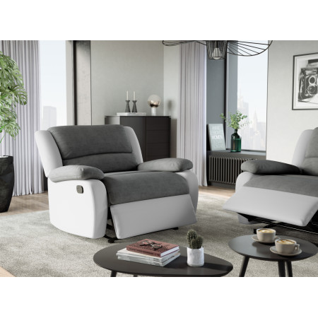 9121 - Fauteuil de relaxation avec assise XXL en simili et microfibre