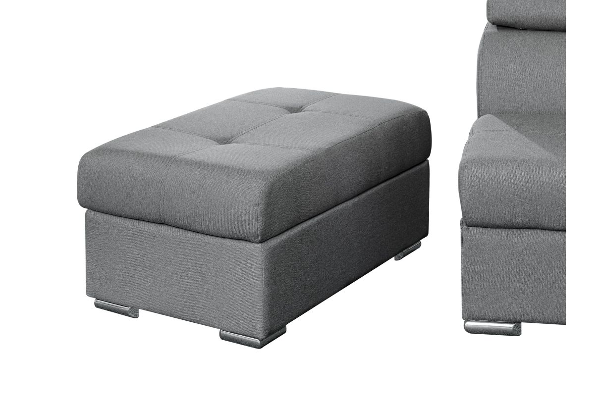 IVY - Canapé d'angle convertible avec coffre en tissu
