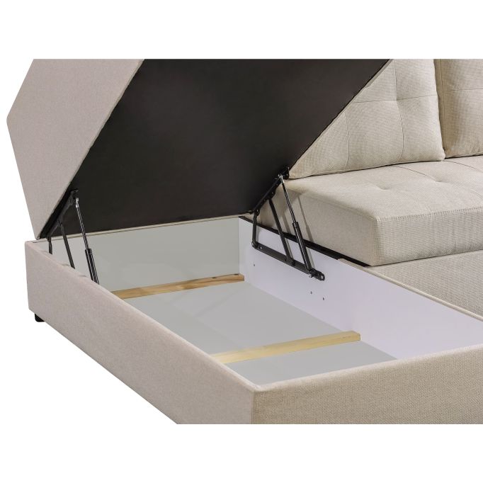 ARTEMIS - Canapé d'angle convertible avec coffre en tissu