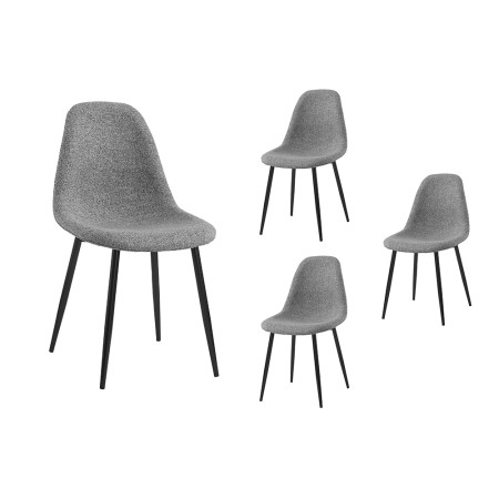 KEY - Lot de 4 chaises scandinave en tissu