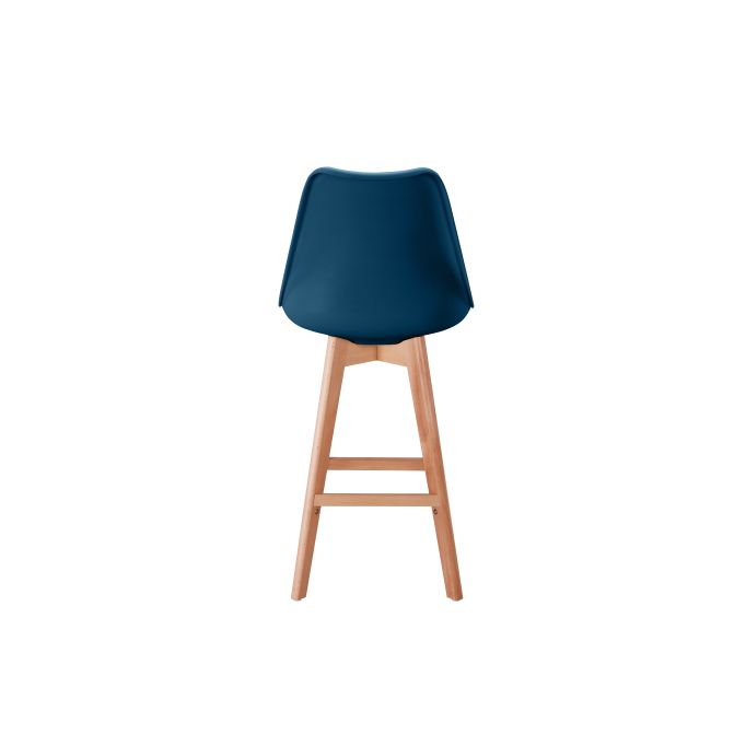 TOMMY - Lot de 2 tabourets de bar scandinave avec pieds bois