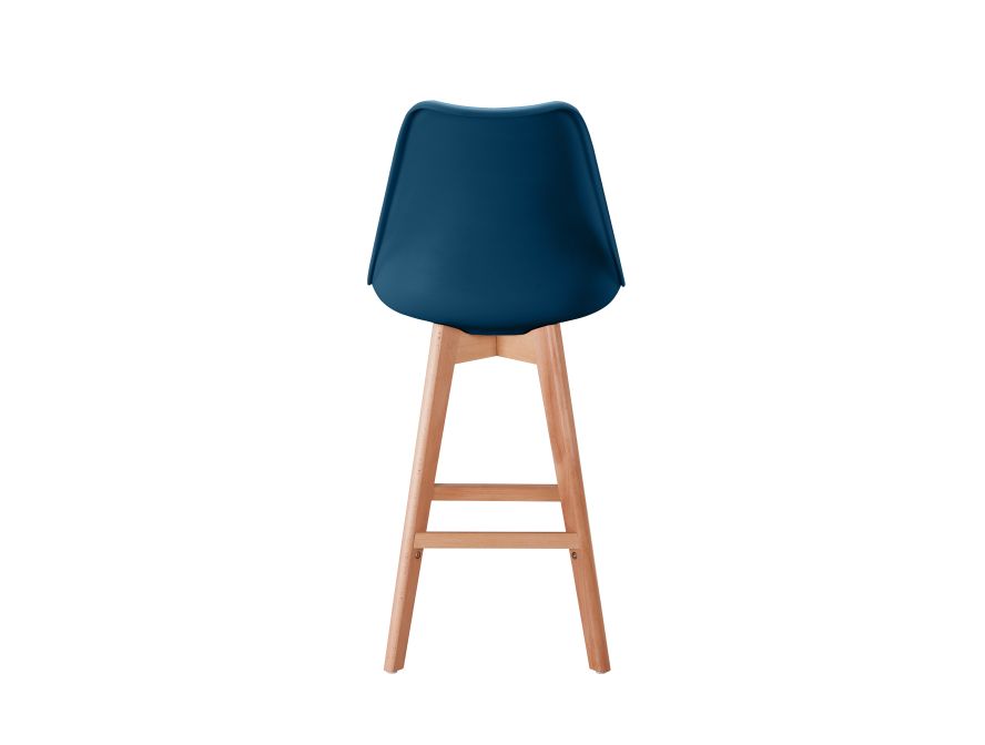 TOMMY - Lot de 2 tabourets de bar scandinave avec pieds bois