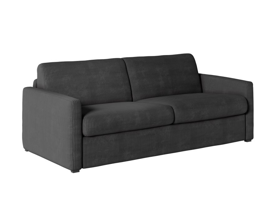 ALICE - Canapé convertible système couchage express 3 places en velours côtelé 140cm