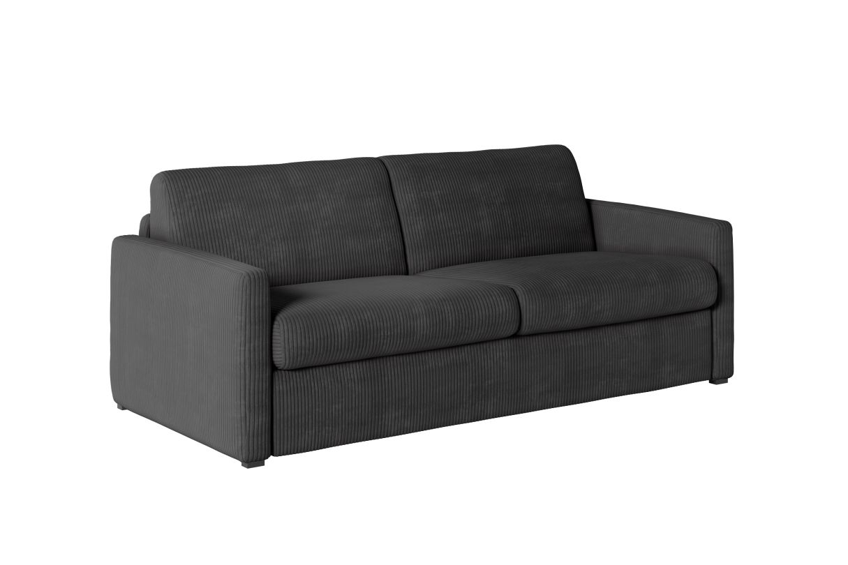 ALICE - Canapé convertible système couchage express 3 places en velours côtelé 140cm