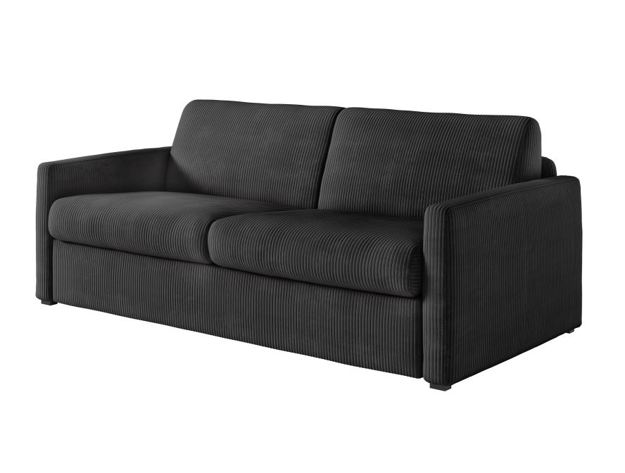 ALICE - Canapé convertible système couchage express 3 places en velours côtelé 140cm