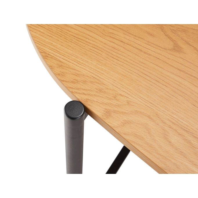 BRODIE - Table à manger 160cm finition chêne et pieds métal noirs