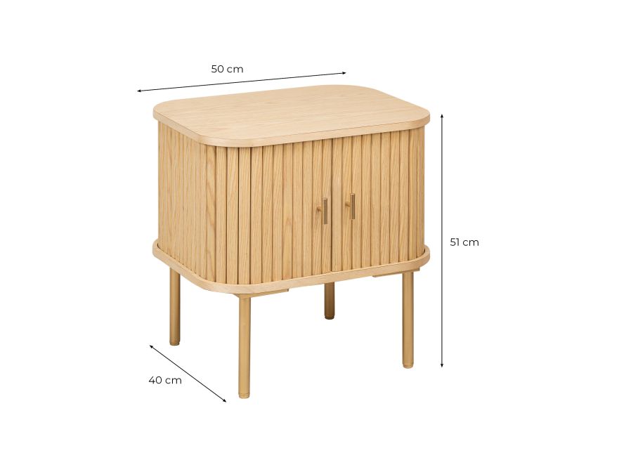GOYA - Table de chevet en bois et laiton