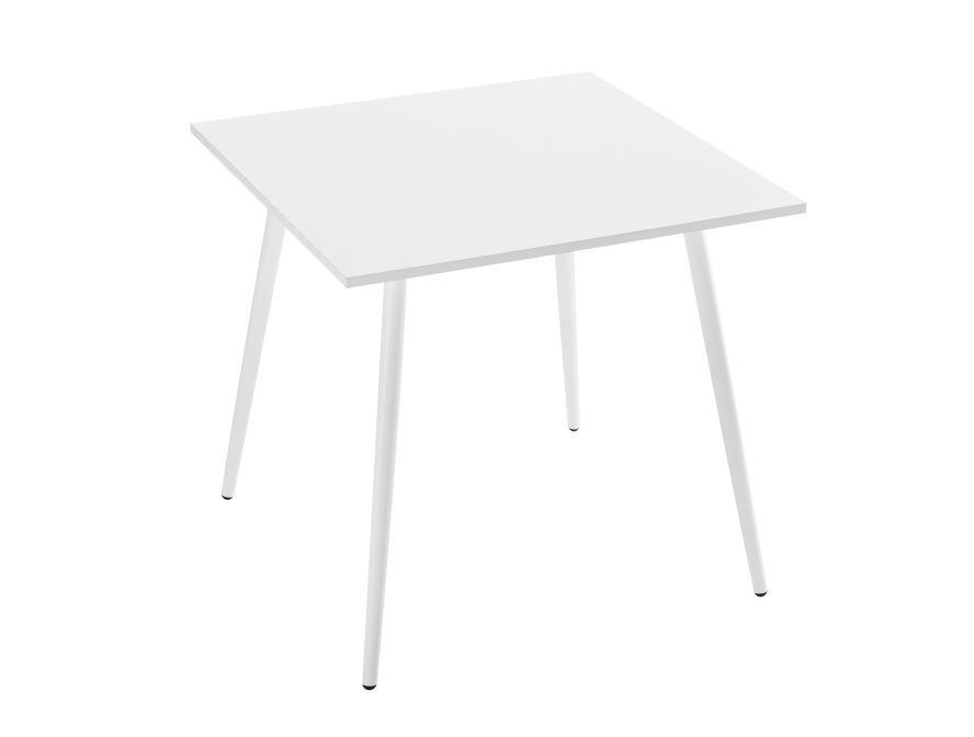 SQUARE - Table à manger métal carrée 80cm blanc
