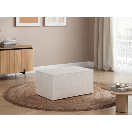 CHARLOTTE - Pouf en tissu bouclette