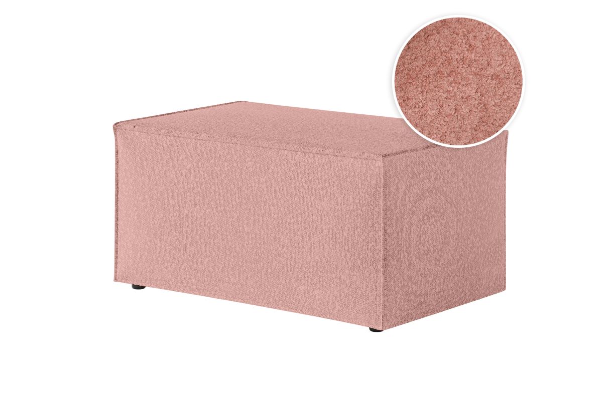 CHARLOTTE - Pouf en tissu bouclette