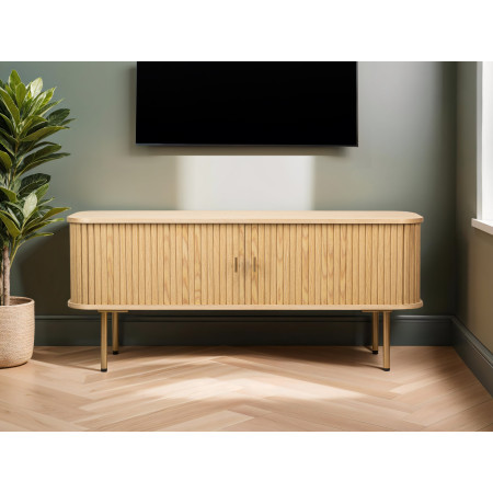 GOYA - Meuble TV 120cm en bois et laiton