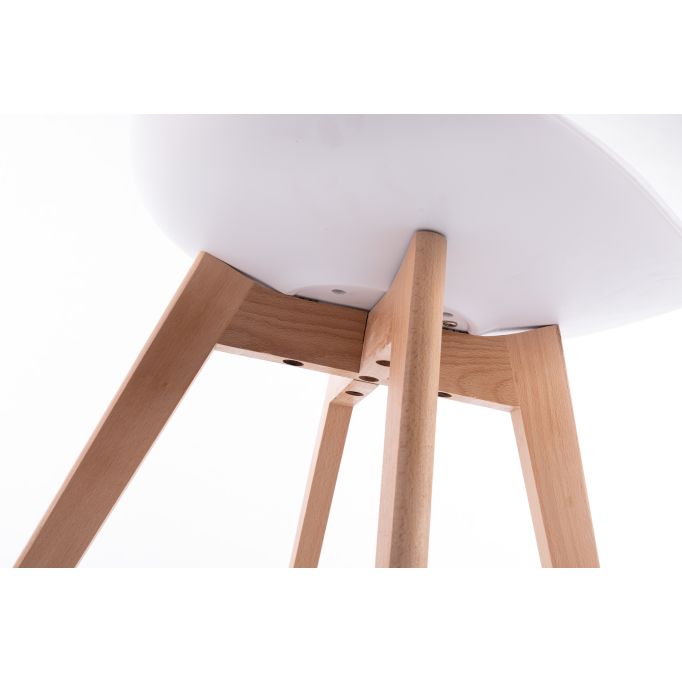 TOMMY - Lot de 6 chaises scandinaves en simili avec pieds bois