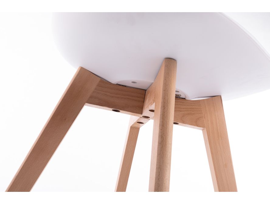 TOMMY - Lot de 6 chaises scandinaves en simili avec pieds bois