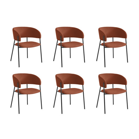 BOLD - Lot de 6 chaises en velours côtelé