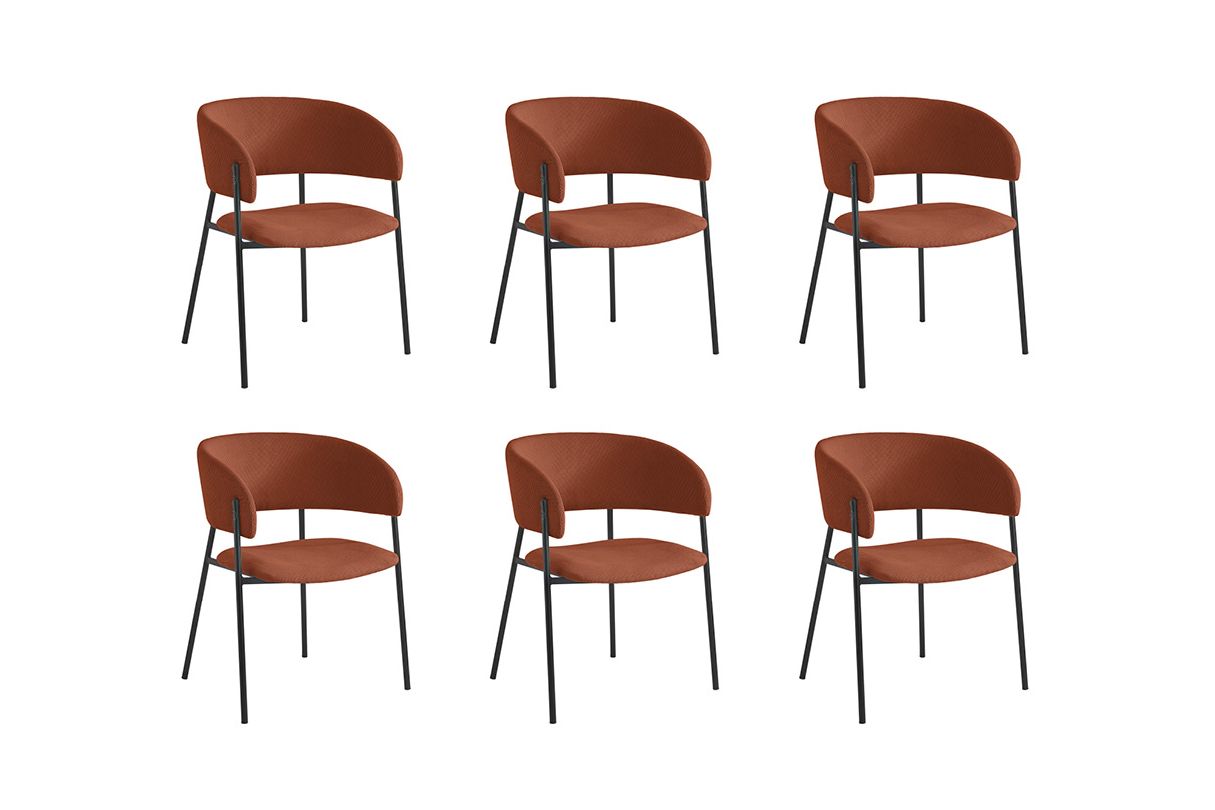 BOLD - Lot de 6 chaises en velours côtelé