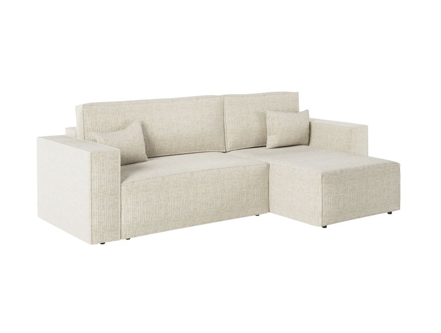 CHARLOTTE - Canapé d'angle convertible réversible avec coffre en tissu texturé 3D