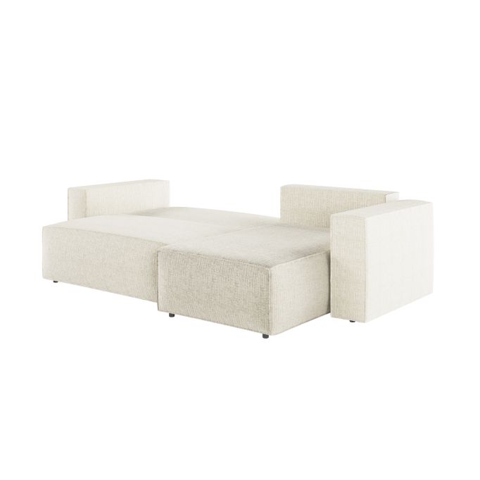 CHARLOTTE - Canapé d'angle convertible réversible avec coffre en tissu texturé 3D