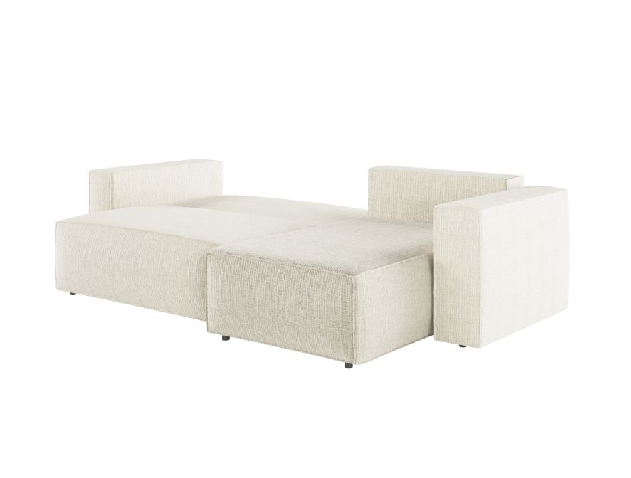 CHARLOTTE - Canapé d'angle convertible réversible avec coffre en tissu texturé 3D