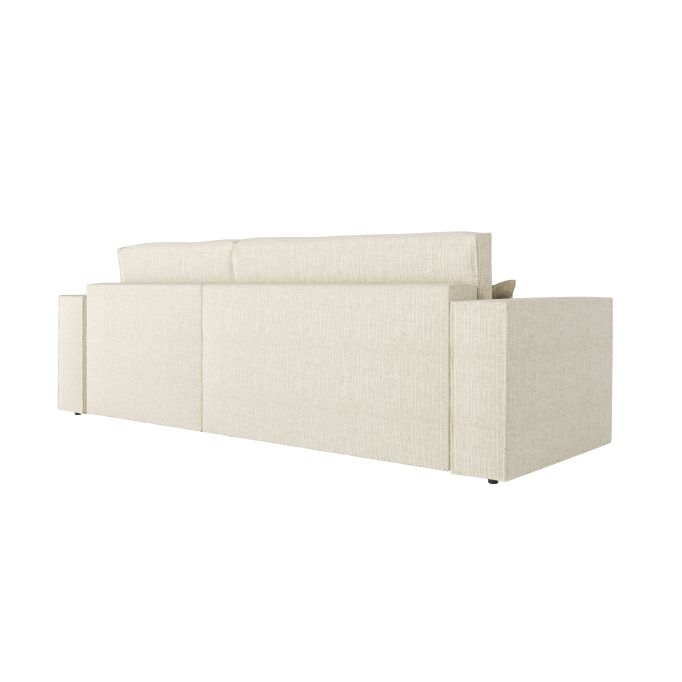 CHARLOTTE - Canapé d'angle convertible réversible avec coffre en tissu texturé 3D