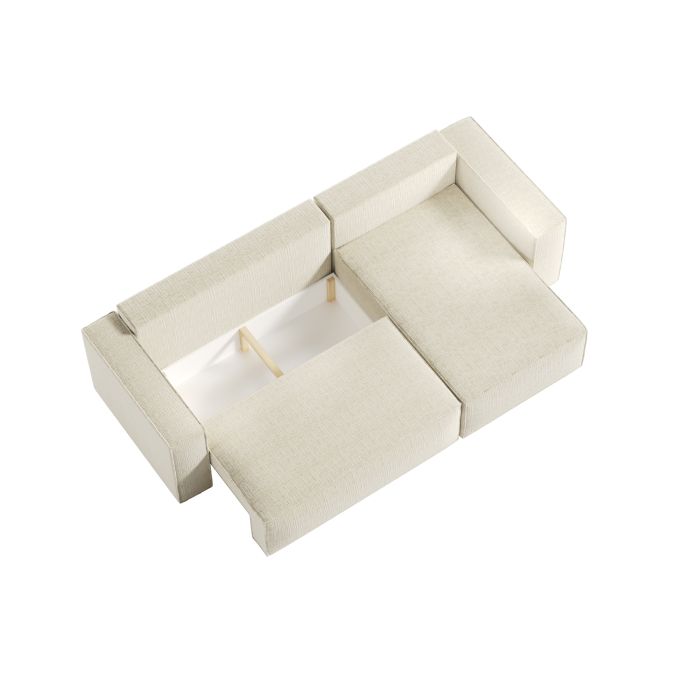 CHARLOTTE - Canapé d'angle convertible réversible avec coffre en tissu texturé 3D