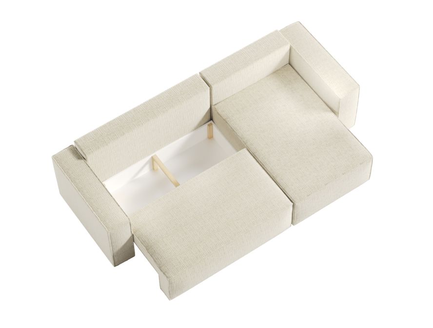 CHARLOTTE - Canapé d'angle convertible réversible avec coffre en tissu texturé 3D