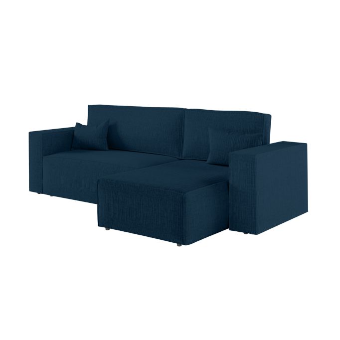 CHARLOTTE - Canapé d'angle convertible réversible avec coffre en tissu texturé 3D