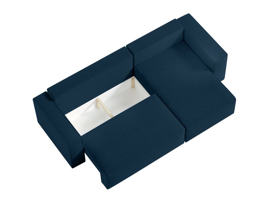 CHARLOTTE - Canapé d'angle convertible réversible avec coffre en tissu texturé 3D