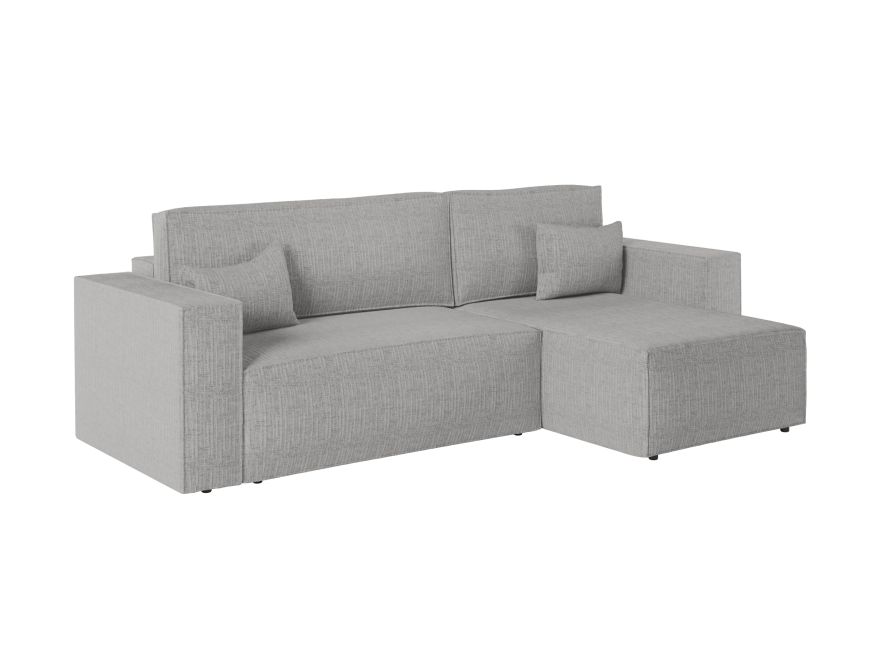 CHARLOTTE - Canapé d'angle convertible réversible avec coffre en tissu texturé 3D