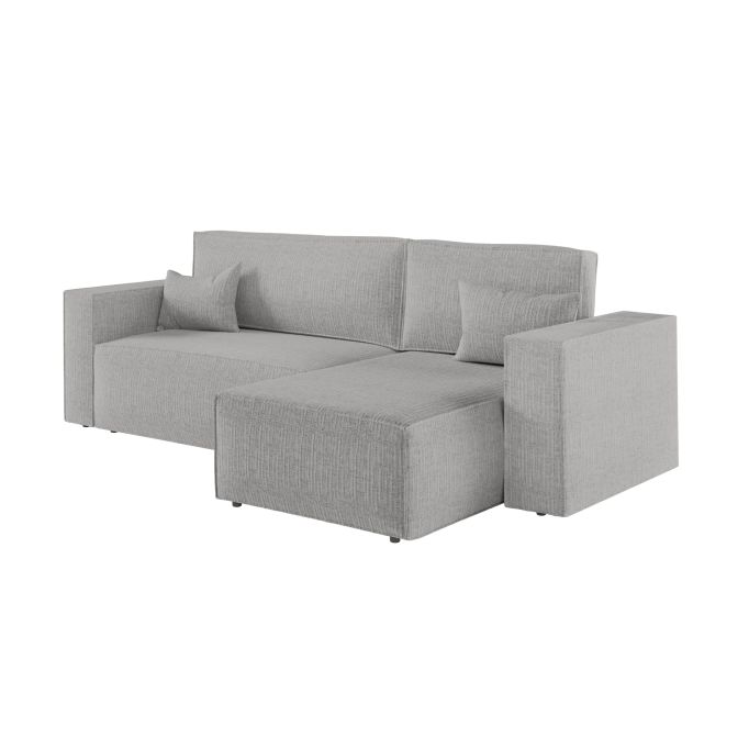 CHARLOTTE - Canapé d'angle convertible réversible avec coffre en tissu texturé 3D