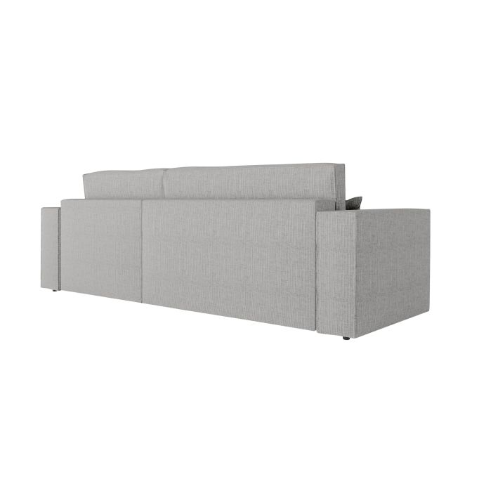 CHARLOTTE - Canapé d'angle convertible réversible avec coffre en tissu texturé 3D