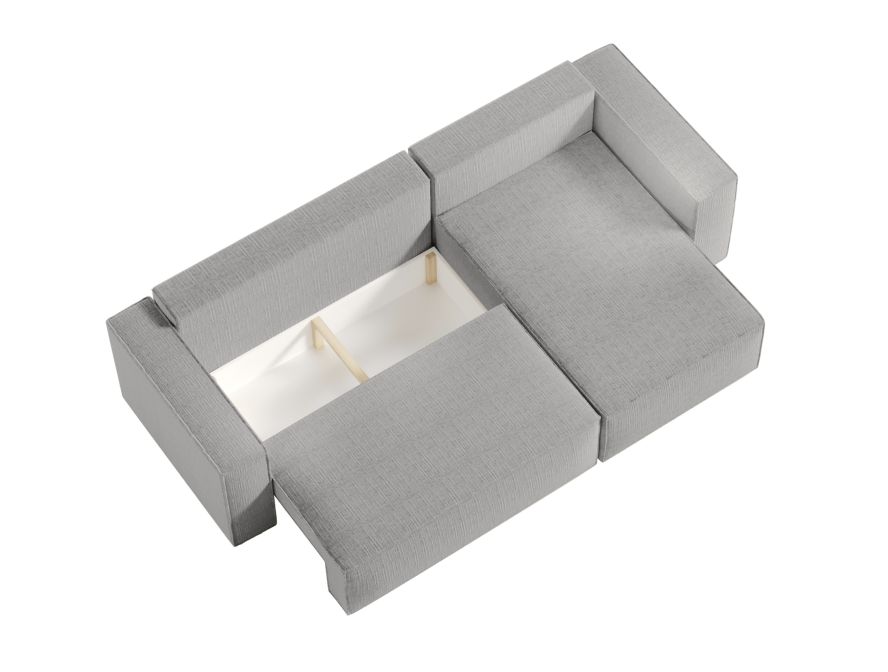 CHARLOTTE - Canapé d'angle convertible réversible avec coffre en tissu texturé 3D