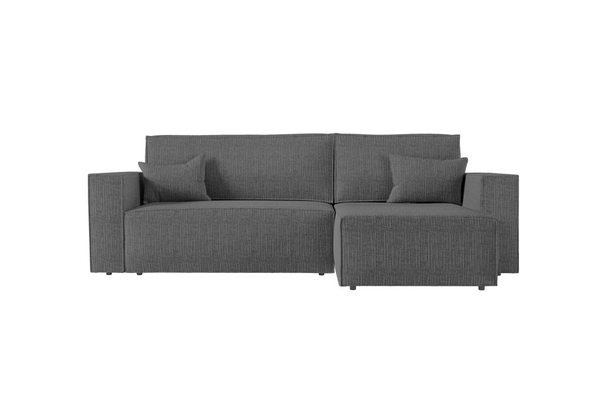 CHARLOTTE - Canapé d'angle convertible réversible avec coffre en tissu texturé 3D