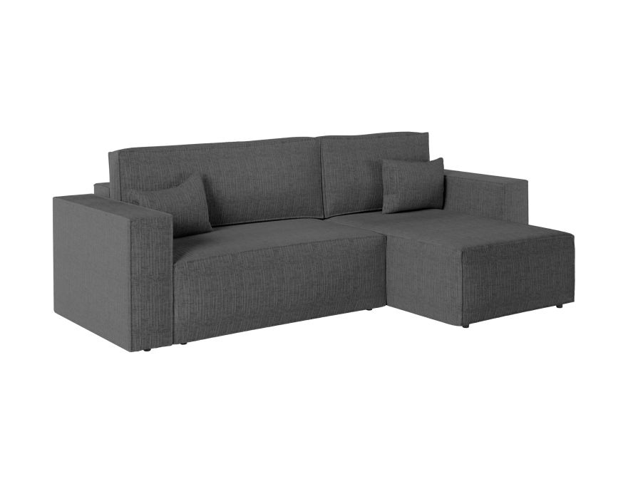 CHARLOTTE - Canapé d'angle convertible réversible avec coffre en tissu texturé 3D